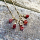 Pink Sapphire Drops Necklace