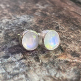 Rainbow Moonstone Studs