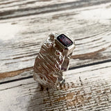 Garnet Bark Ring