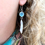 Chalcedony and Pearl Earrings