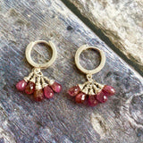 Pink Sapphire Drops Huggie Hoops