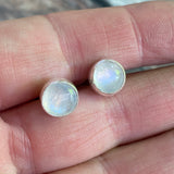 Rainbow Moonstone Studs