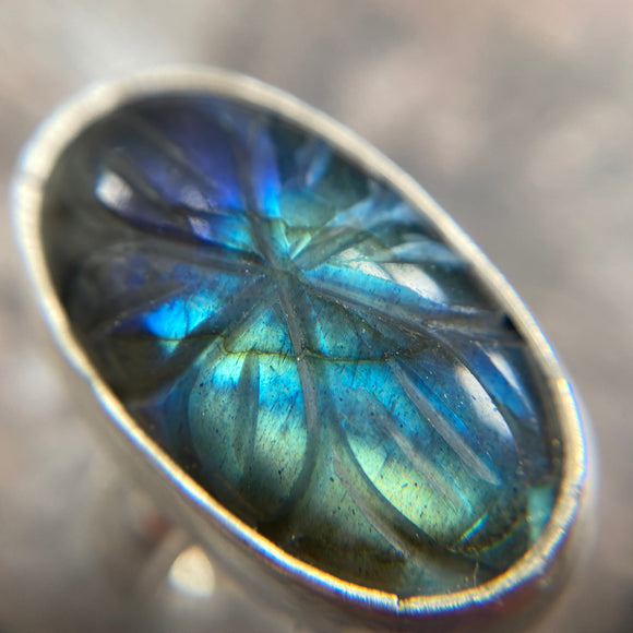 Carved Labradorite Ring