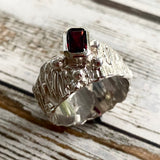 Garnet Bark Ring