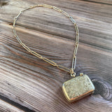 Antique Vesta Case and Trombone Link Necklace