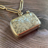 Antique Vesta Case and Trombone Link Necklace