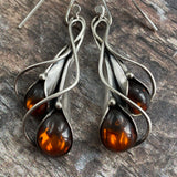 Vintage Art Nouveau Amber Earrings