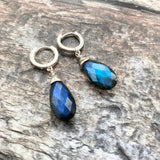 Labradorite Huggie Hoops