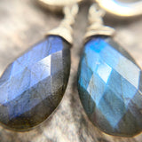 Labradorite Huggie Hoops