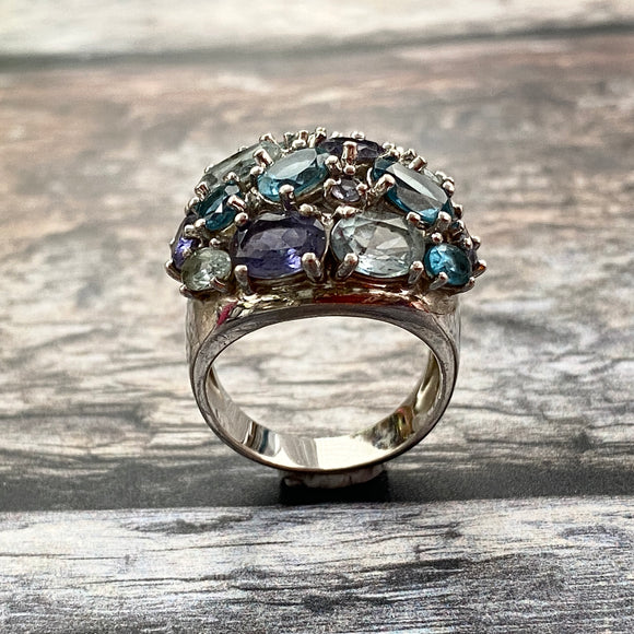 Blue Gemstone Cocktail Ring