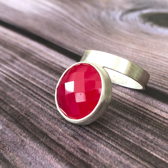 Cerise Chalcedony Ring