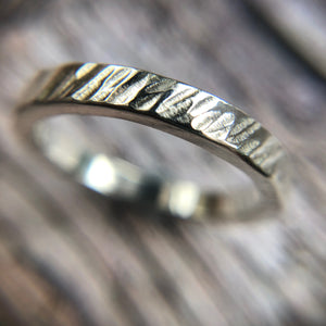 hammered silver ring