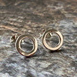 silver circle earrings